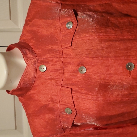 Ruby Rd. Button-Down Women's Coral Long Sleeve - Size 12 - Picture 3 of 8
